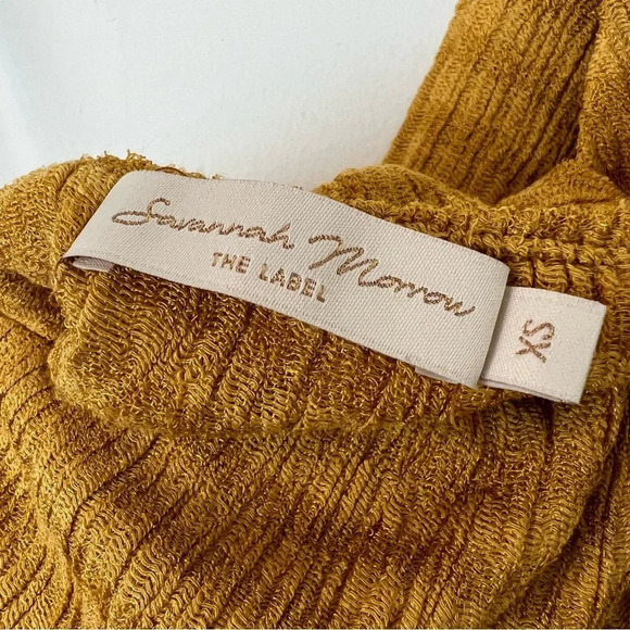 Savannah Morrow the Label One Shoulder Peace Silk Top Gold XS Resort Vacation - Picture 3 of 4